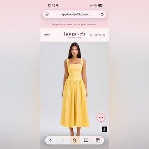 NWT House of CB Yellow Midi Dress
